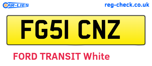 FG51CNZ are the vehicle registration plates.