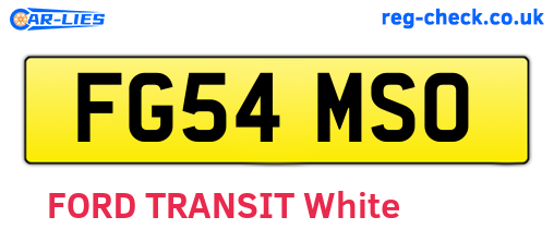 FG54MSO are the vehicle registration plates.