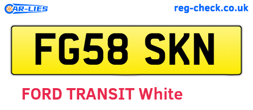 FG58SKN are the vehicle registration plates.
