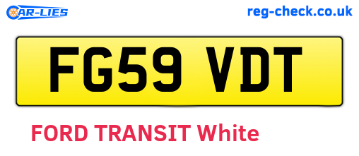 FG59VDT are the vehicle registration plates.
