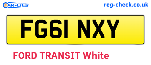 FG61NXY are the vehicle registration plates.