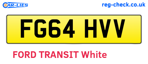 FG64HVV are the vehicle registration plates.