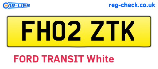 FH02ZTK are the vehicle registration plates.