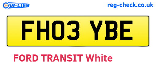 FH03YBE are the vehicle registration plates.