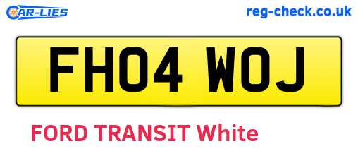 FH04WOJ are the vehicle registration plates.