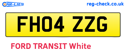 FH04ZZG are the vehicle registration plates.