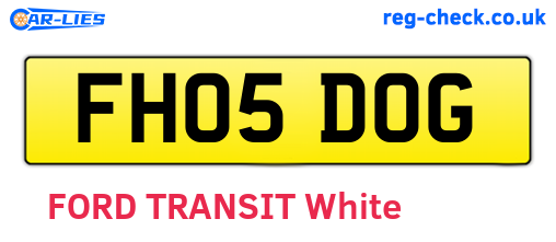 FH05DOG are the vehicle registration plates.