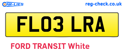 FL03LRA are the vehicle registration plates.