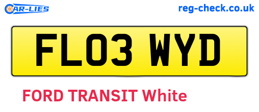 FL03WYD are the vehicle registration plates.
