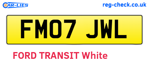 FM07JWL are the vehicle registration plates.