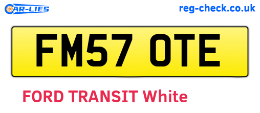 FM57OTE are the vehicle registration plates.