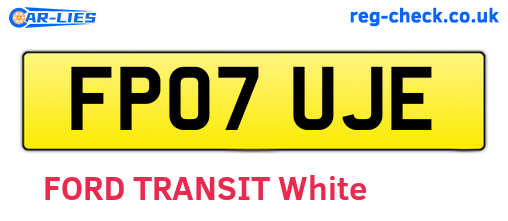 FP07UJE are the vehicle registration plates.