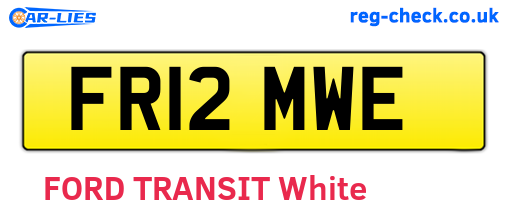 FR12MWE are the vehicle registration plates.