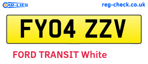 FY04ZZV are the vehicle registration plates.