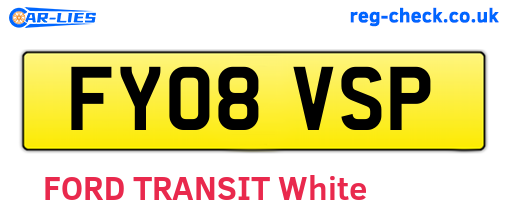 FY08VSP are the vehicle registration plates.