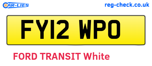 FY12WPO are the vehicle registration plates.