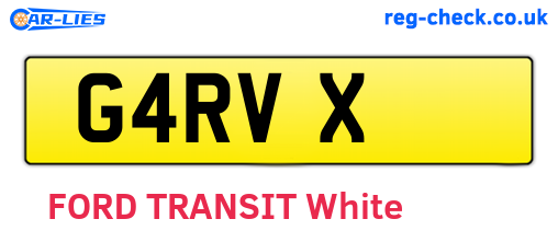 G4RVX are the vehicle registration plates.