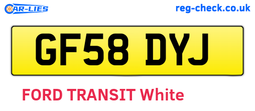 GF58DYJ are the vehicle registration plates.