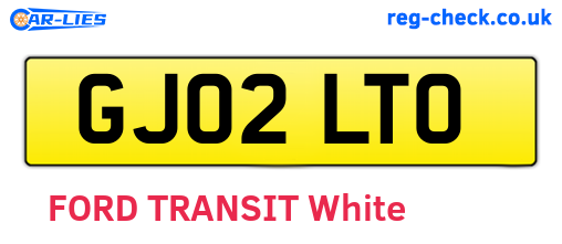 GJ02LTO are the vehicle registration plates.