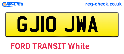 GJ10JWA are the vehicle registration plates.