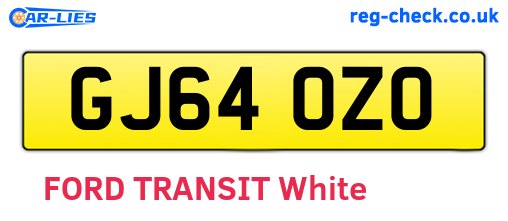 GJ64OZO are the vehicle registration plates.