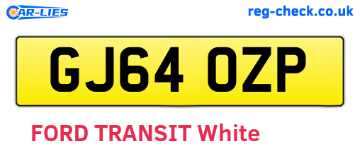 GJ64OZP are the vehicle registration plates.