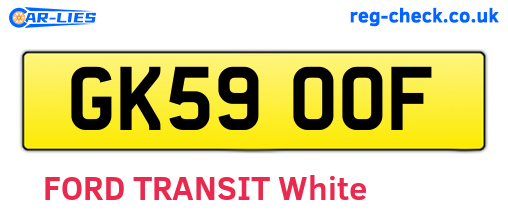 GK59OOF are the vehicle registration plates.