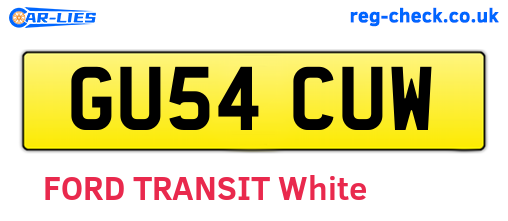GU54CUW are the vehicle registration plates.