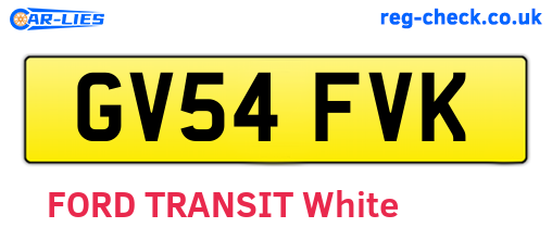 GV54FVK are the vehicle registration plates.