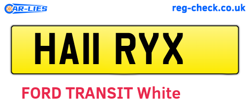HA11RYX are the vehicle registration plates.