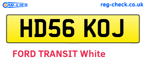 HD56KOJ are the vehicle registration plates.