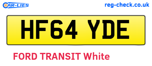HF64YDE are the vehicle registration plates.