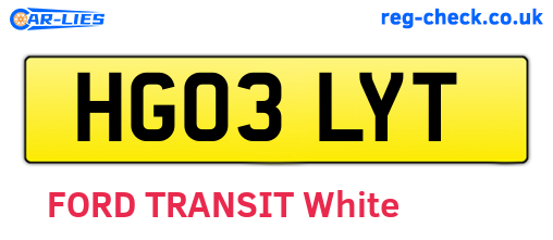 HG03LYT are the vehicle registration plates.