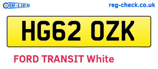 HG62OZK are the vehicle registration plates.