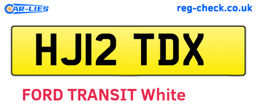 HJ12TDX are the vehicle registration plates.
