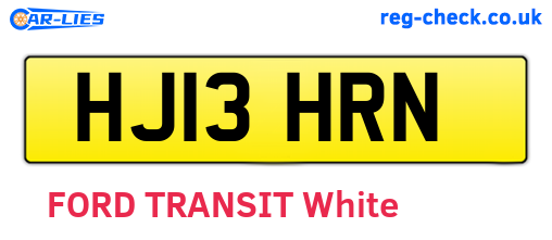 HJ13HRN are the vehicle registration plates.