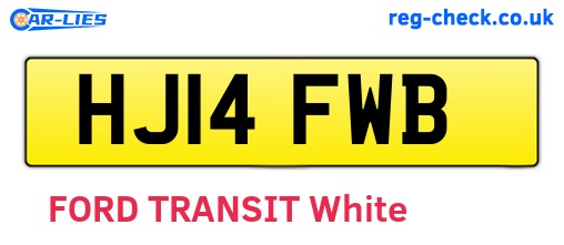 HJ14FWB are the vehicle registration plates.
