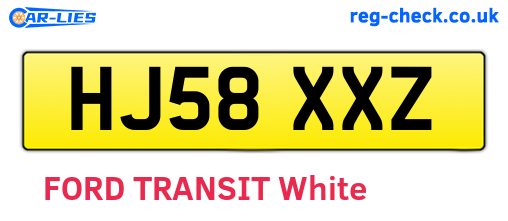 HJ58XXZ are the vehicle registration plates.