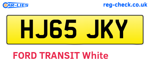 HJ65JKY are the vehicle registration plates.
