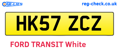 HK57ZCZ are the vehicle registration plates.