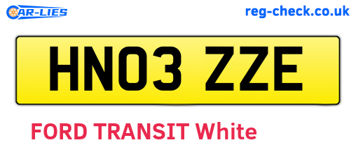 HN03ZZE are the vehicle registration plates.