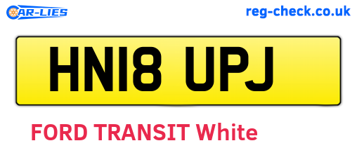 HN18UPJ are the vehicle registration plates.