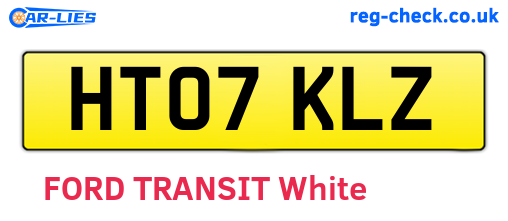 HT07KLZ are the vehicle registration plates.