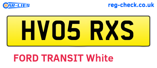 HV05RXS are the vehicle registration plates.