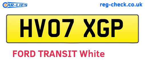 HV07XGP are the vehicle registration plates.