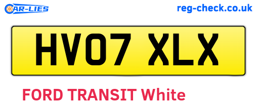 HV07XLX are the vehicle registration plates.