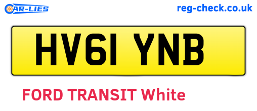 HV61YNB are the vehicle registration plates.
