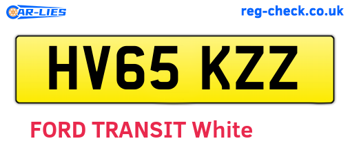 HV65KZZ are the vehicle registration plates.