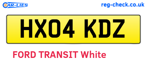 HX04KDZ are the vehicle registration plates.