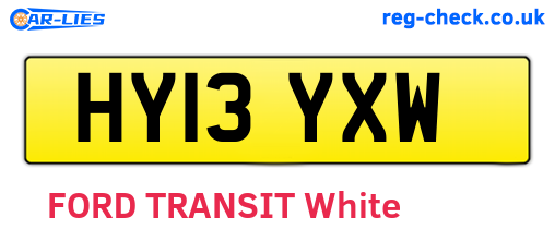 HY13YXW are the vehicle registration plates.